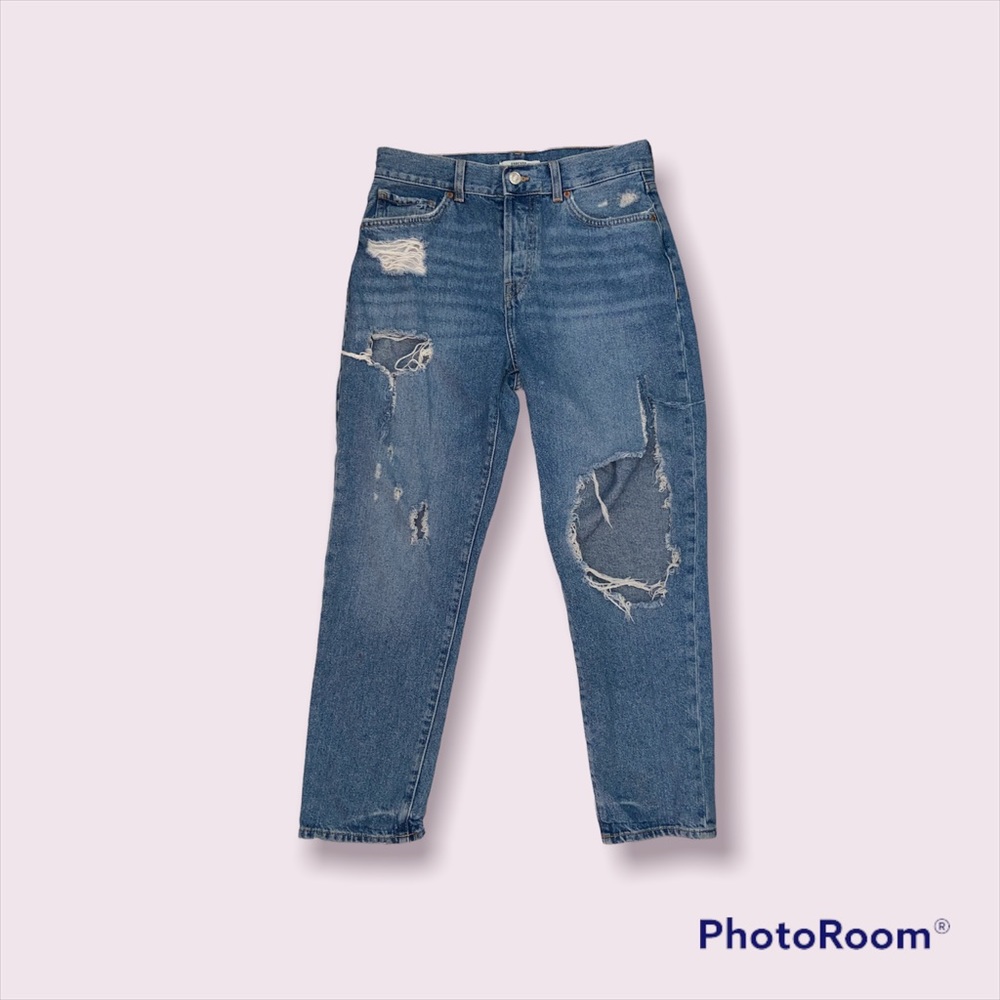 Blue ripped jeans